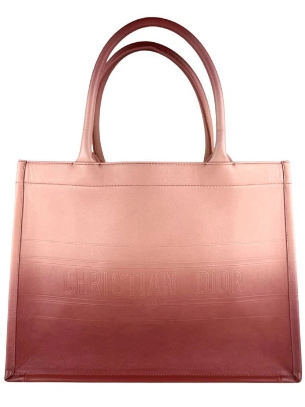 Christian Dior Book Tote Handbag Pink Leather